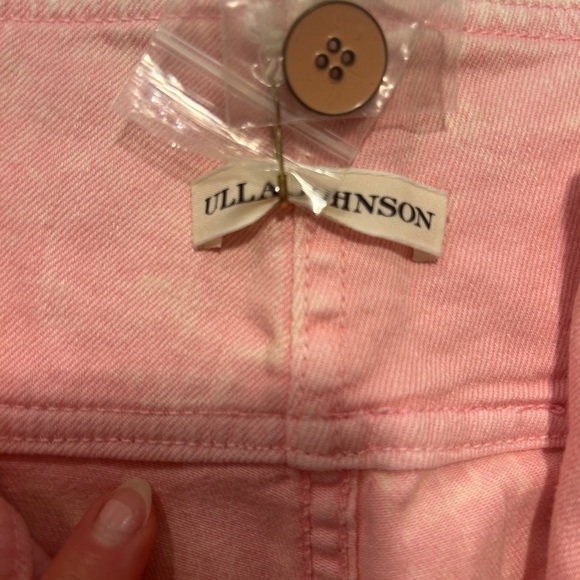 Ulla Johnson high waisted wide leg pink jeans - Picture 2 of 7